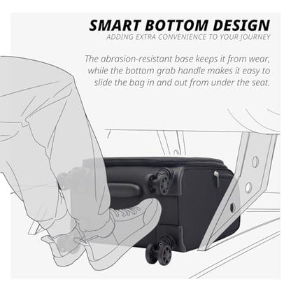 Verage Underseat Carry On Luggage with Wheels,14.5-Inch,Black - color: Black, size: 14.5-Inch Plus Underseat