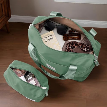TAKUMI Carry On Luggage Set 3 Piece ABS+PC Hardshell Suitcases with Duffel Bag Double Spinner Wheels Travel Luggage with TSA Lock Lightweight Suitcase Set(GREEN BROWN, 3 PIECE SET(20/DB/TB)) - color: GREEN BROWN, size: 3 Piece Set(DB)