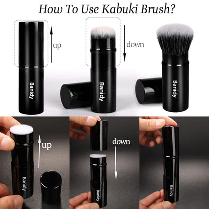 Makeup Brush Kabuki Face Brushes Retractable Travel Blush Kabuki Brush - style: Round Top Kabuki Brush