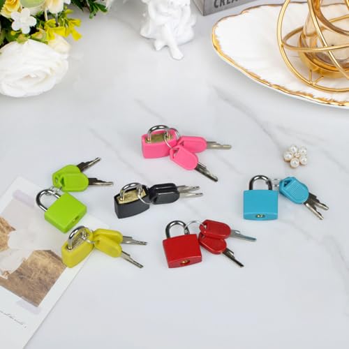 2 Pcs Suitcase Locks with Keys, Multicolor Mini Padlock with Key for Suitcases Backpacks Boxes Cabinet Laptop Bags Travel Bags Locker (Green,Yellow) - color: Green,Yellow