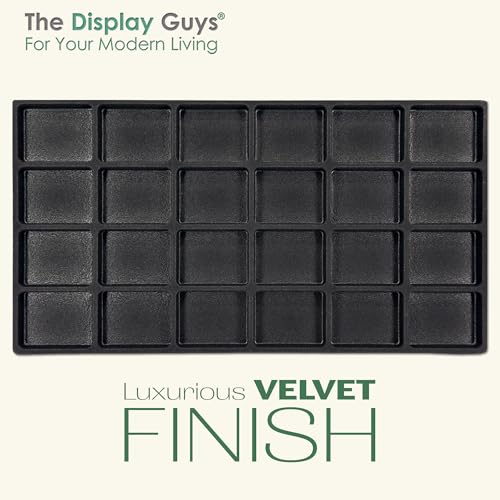 The Display Guys 2-Pack 24-Compartment Jewelry Tray Insert, Black - color: Black, size: Compartments - 24