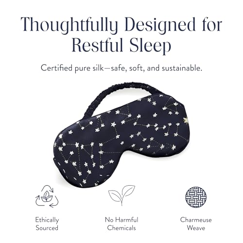 Brooklinen Silk Eye Mask Luxury Silk Comfort - Celestial Blue - color: Celestial Blue