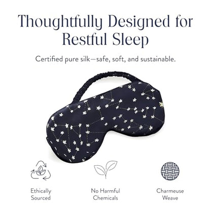 Brooklinen Silk Eye Mask Luxury Silk Comfort - Celestial Blue - color: Celestial Blue