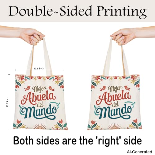Funny Tote Bag, Canvas Reusable Carryall for Shopping Trip Commute - color: Grandmother