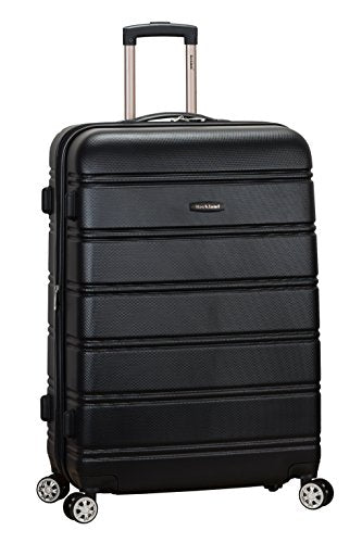 Rockland Melbourne Hardside Expandable Spinner Wheel Luggage, Checked Large 28", Black - color: Black, size: Checked Large 28"