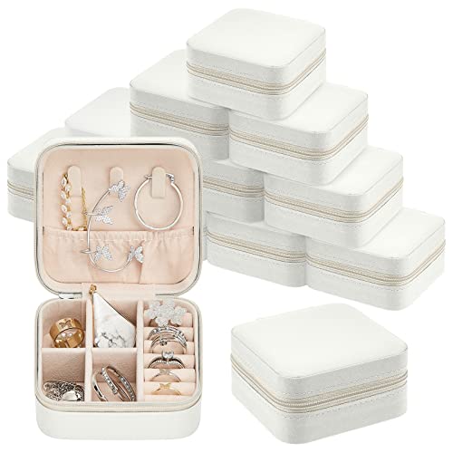 Taiyin 6/12/50 Pcs Travel Jewelry Case Bulk - color: White