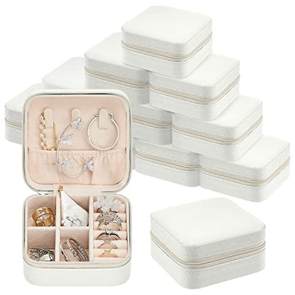 Taiyin 6/12/50 Pcs Travel Jewelry Case Bulk - color: White