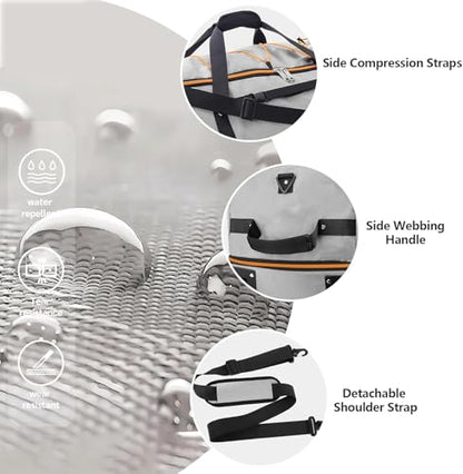 Rolling Duffle Bag with Wheels,110L/140L Expandable Soft-Sided Foldable Duffle Bag with 2 Rubber Wheels,Packable 32” Rolling Carry-On with Pockets & Compartments (Grey) - color: Grey