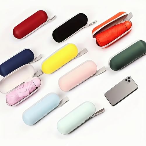 Mini Travel Umbrella with Umbrella Case - color: Yellow