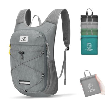 SKYSPER Foldable Hiking Backpack 10L/15L Small Lightweight Travel Daypack - color: Gray, size: 10 liters