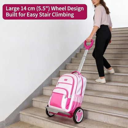 Rolling Backpack Cart, Folding Luggage Cart with Quiet Wheels - Blue - color: Royal Blue, size: Quiet Large Wheels