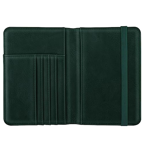 Coco Rossi Passport Holder Cover, RFID Travel Wallet Women Card Holder - color: Green Flower
