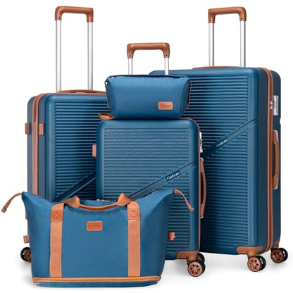 Cosbarn Luggage Sets, Durable 20,24,28 inch Suitcase Sets With Wheels - color: Navy