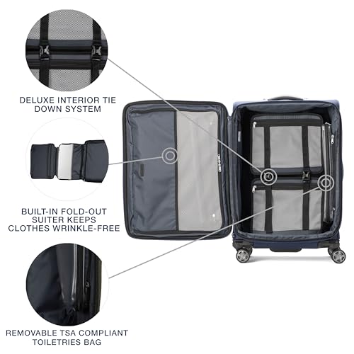 Travelpro Platinum Elite Softside Spinner Set, Dark Blue, 2-Piece (21/25) - color: Dark Blue, size: 2-Piece Set (21/25)