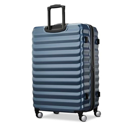 Samsonite Hard-Sided 28-Inch Lightweight Checked Large Expandable Element Suitcase: Durable, 360° Spinner Wheels, Adjustable Telescopic Handle, TSA-Approved Lock - Captains Blue - color: Captains Blue, size: 28-Inch Checked-Large