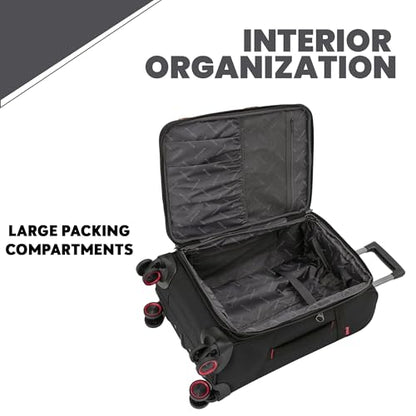 Spyder Freestyle 3 Piece Expandable Softside Luggage Set with 360° Spinner Wheels (22 Inch Carry-On, 26 Inch Checked, 30 Inch Checked), Black - color: Black, size: 3-Piece Set