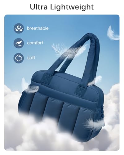 oscaurt Gym Bag for Women Lightweight Duffle Bag for Travel with Toiletry Pouch Water Resistant Carry On Weekender Overnight Duffel - color: Navy Blue-Set