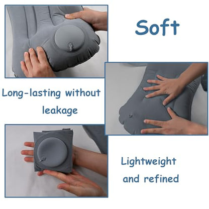 2 Pack 17 in Ultralight Inflatable Pillow Travel Pillow,Camping Pillow for Neck & Lumbar Support,Beach,Camping,Traveling,Hiking,Napping,Desk Rest(Gray) - size: 2 Pack