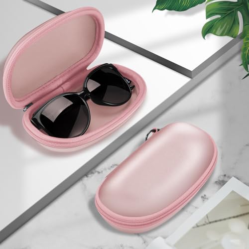 FINTIE Sunglasses Case with Carabiner, Hard Shell Shockproof Sport Glasses - color: Rose Gold