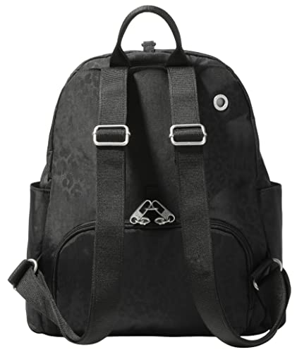 Securtex® Anti-theft Vacation Travel Backpack 10x13" Slash-Resistant Nylon Daypack w/RFID, Black Cheetah - color: Black Cheetah