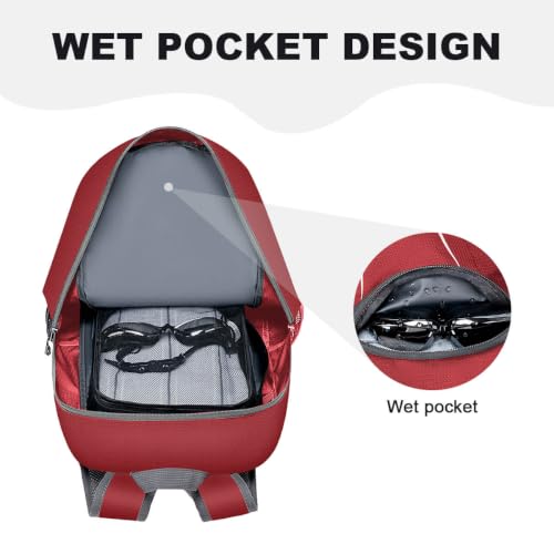 MIYCOO Ultralight Packable Backpack, 35L Waterproof Hiking Daypack - color: Red
