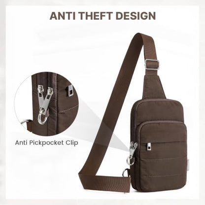 G4Free Small Crossbody Bag for Women, Anti Theft RFID Blocking Travel Purse - color: Coffee