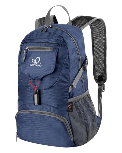 WATERFLY Small Lightweight Packable Backpack: 20l Hiking Daypack Man Woman - color: Dark Blue