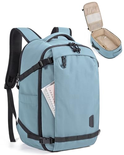 BAGSMART Travel Backpack for Women, 15.6 Inch Carry On Bag, Light Blue - color: Light Blue, size: 15.6 Inch