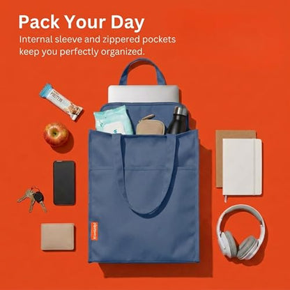 Urban Infant Pipsqueak Zip-Top Travel Tote, Lightweight Commuter Work Bag, Carry-On, Day Bag, 13x11x5 in - color: Blue, size: Personalized