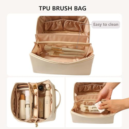 Omeily Travel Makeup & Toiletry Bag for Women Cosmetic Bag Makeup Organizer - color: C-Pink