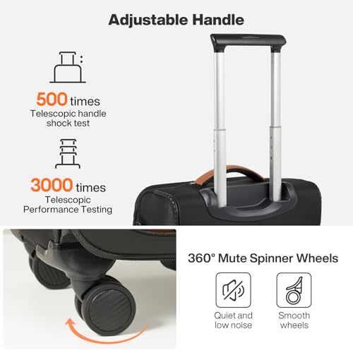 mixi 3-Piece Luggage Set, Spinner Wheels & TSA, Black - color: Black, size: 3 Piece Set(20/24/28)