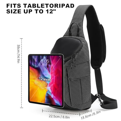 Sling Bag Crossbody Bag Cross Body Backpack Chest Bag - color: Black
