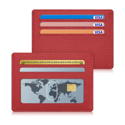 Airkit Small Slim ID Case, Womens Credit Card Holder Wallet, RFID Sleeve - color: Wine Red