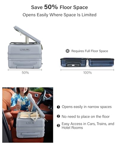 Hanke Expandable Large Checked Luggage, 28 Inch Top Opening Suitcase - color: Grey, size: 28 Inch EXT
