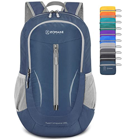 ZOMAKE Ultra Lightweight Packable Backpack 25L - Foldable Hiking Backpacks Water Resistant Small Folding Daypack for Travel(Navy Blue) - color: Navy Blue, size: Small