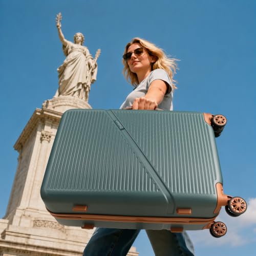 Cosbarn Luggage Sets, Durable 20,24,28 inch Suitcase Sets With Wheels - color: Darkgreen