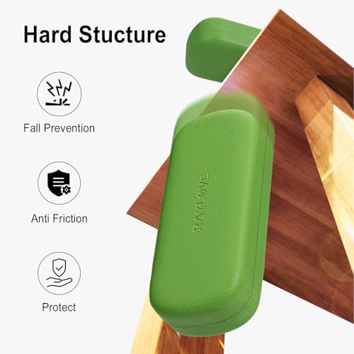 RayLove Glasses Case Hard Shell Eyeglass Case with Cleaning Cloth, PU Leather Protective Eye Glass Cases Fits Most Sunglasses - color: Green Green