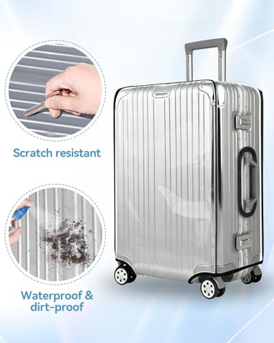 T Tersely Clear PVC Suitcase Cover Protectors 20 Inch Suitcase Covers - size: 20inch