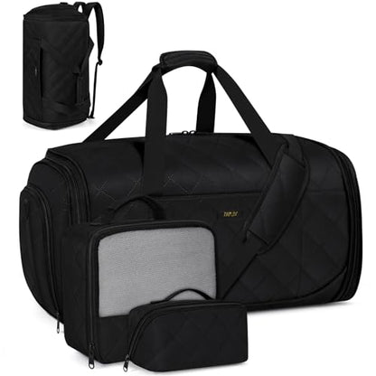 Convertible Garment Bag for Travel, 4-in-1 Backpack for Women Men, 3pcs 50L - color: D2-Black