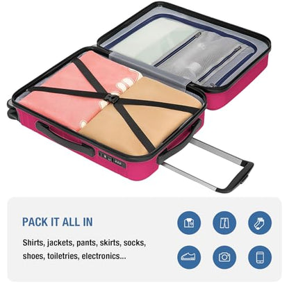 Carry On Luggage 22x14x9 Airline Approved,Hardside Suitcase,20 Inch,Magenta - color: Magenta
