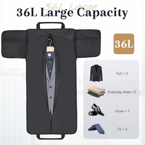 36L Travel Garment Bag with Shoulder Strap