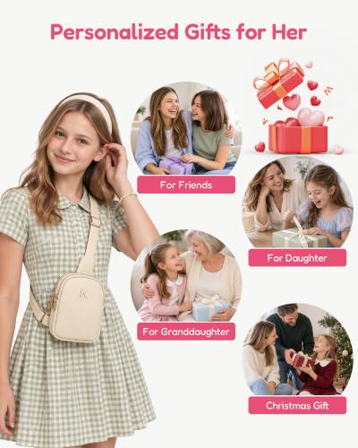 Bridesmaid Flower Girl Gifts, Monogram Crossbody Purse - color: Beige, style: V