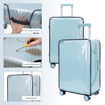 Krute 28-Inch Clear PVC Suitcase Protector – Anti-Dust & Scratch-Resistant Cover - color: B, size: 28IN