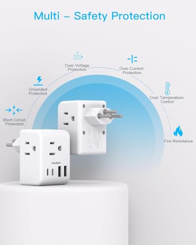2 Pack Switzerland Travel Plug Adapter, Type J Power Adaptor