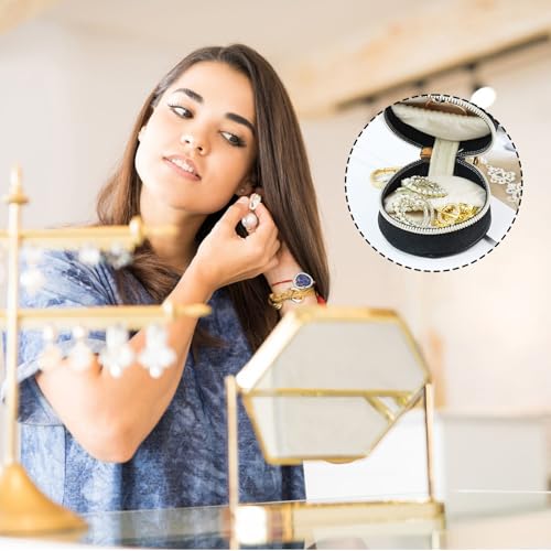 Portable Ring Keychain Holder - Black Jewelry Holder - color: Black