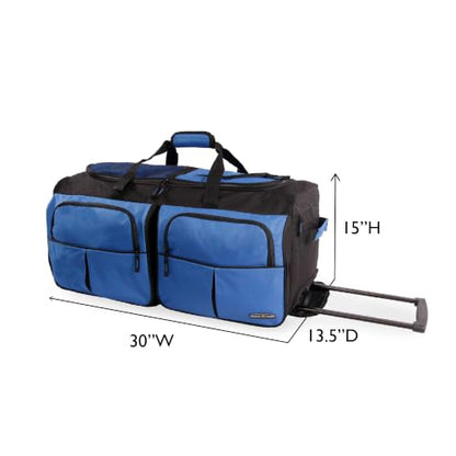 Pacific Coast Unisex 30' Large Rolling Duffel Bag, Cobalt,One Size - color: Cobalt
