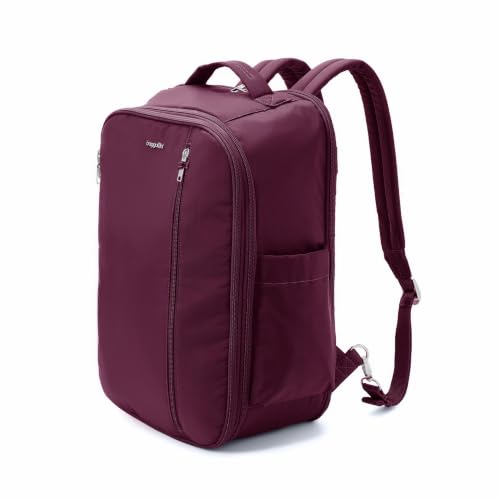 Securtex® Classic Anti-Theft Convertible Travel Backpack - 11x17” Carry-On, Fits 16” Laptop, Locking Zippers, Expandable - color: Mulberry