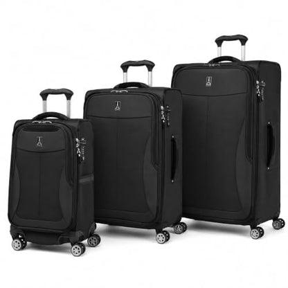 Travelpro Softsided 3PC Expandable Luggage (20/25/29), TSA Lock, Jet Black - color: Jet Black, size: 3-Piece Set (20/25/29)