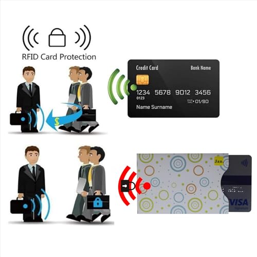 12 Pack RFID Blocking Sleeves Polka Dots Credit Card Sleeve Protector Identity Theft Protection Secure Card Holders Slim Design Fits Wallet/Purse (Mix) - color: Mix-12 Pcs