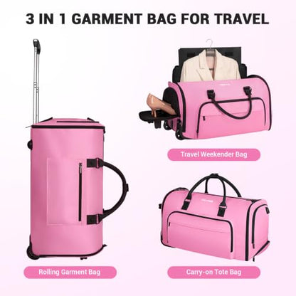 DEVPNR Rolling Garment Bags for Travel 59L, Pink - color: Pink